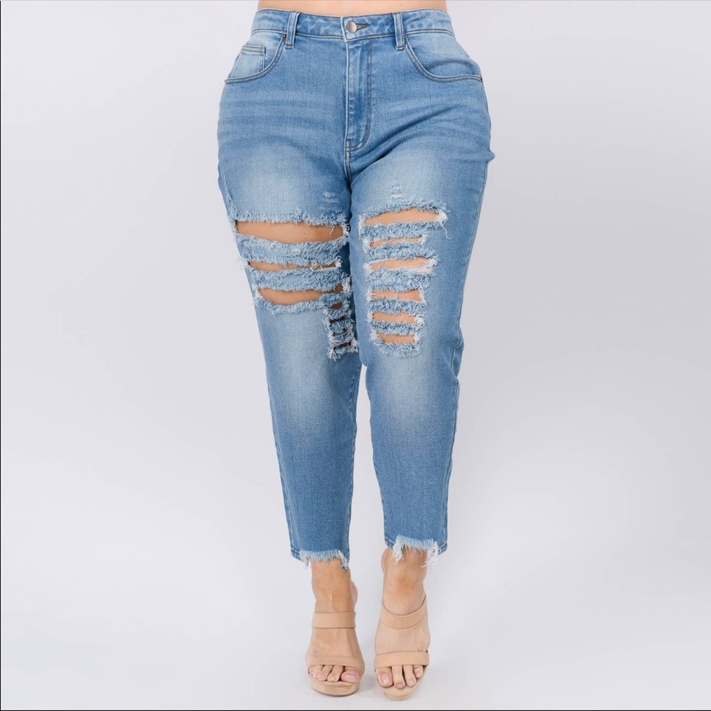 Plus Size High Waist Straight fit Jeans